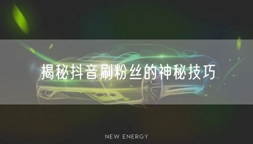揭秘抖音刷粉丝的神秘技巧