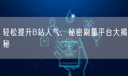 轻松提升B站人气，秘密刷量平台大揭秘