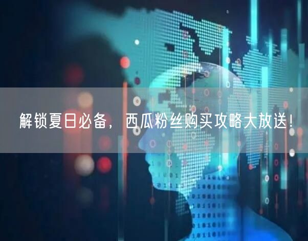 解锁夏日必备，西瓜粉丝购买攻略大放送！