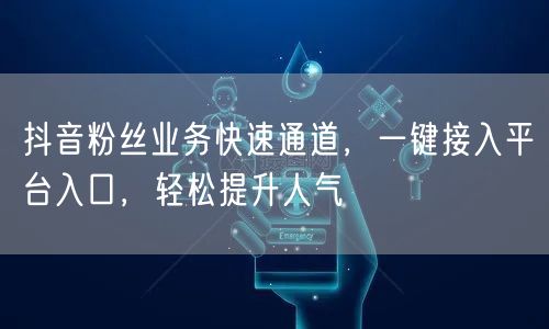 抖音粉丝业务快速通道，一键接入平台入口，轻松提升人气