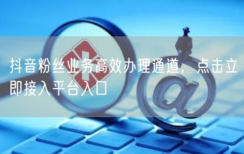 抖音粉丝业务高效办理通道，点击立即接入平台入口