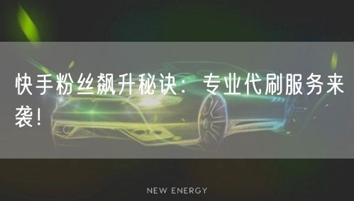 快手粉丝飙升秘诀：专业代刷服务来袭！