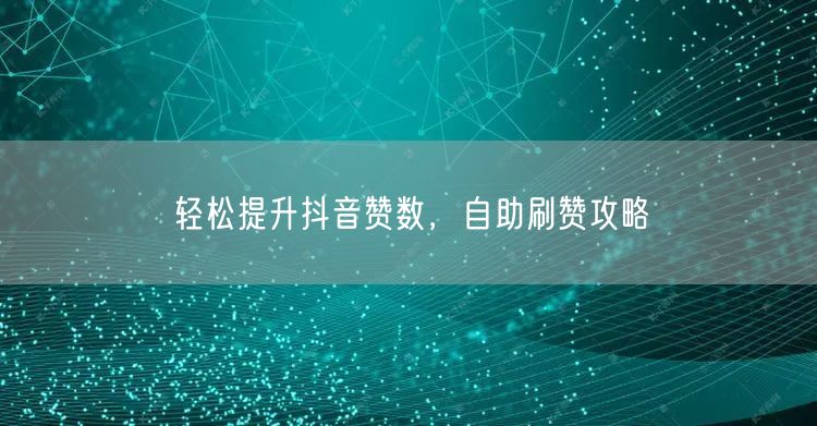 轻松提升抖音赞数,自助刷赞攻略