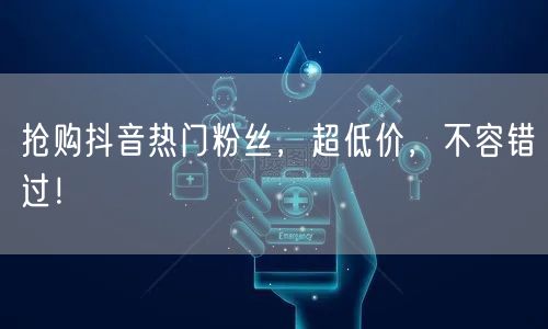 抢购抖音热门粉丝,超低价,不容错过!