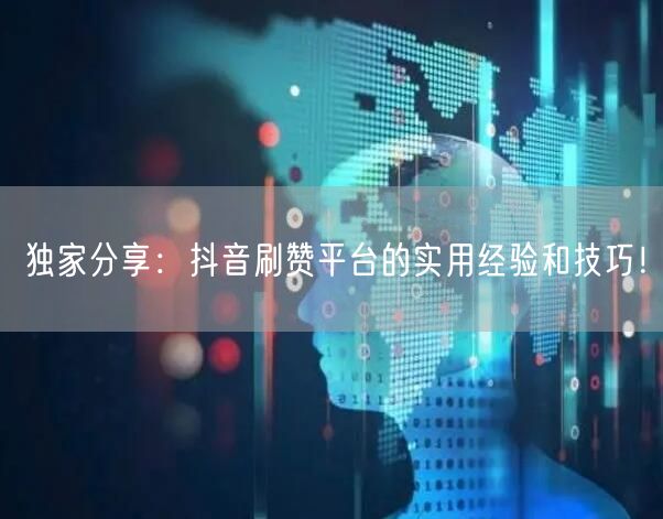 独家分享：抖音刷赞平台的实用经验和技巧！