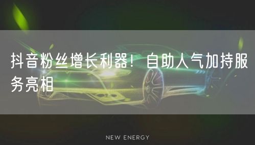 抖音粉丝增长利器!自助人气加持服务亮相