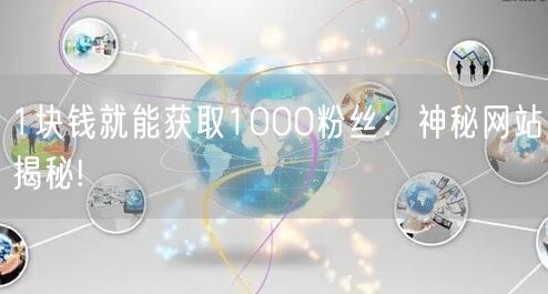1块钱就能获取1000粉丝：神秘网站揭秘!
