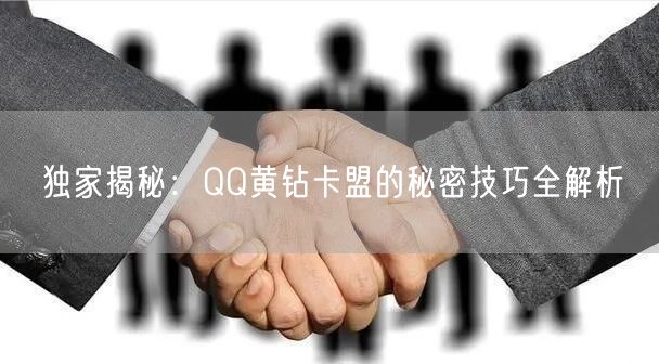 独家揭秘：QQ黄钻卡盟的秘密技巧全解析