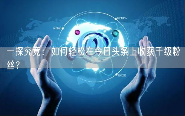 一探究竟：如何轻松在今日头条上收获千级粉丝？